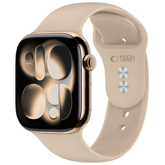 Tech-Protect silikoniranneke Apple Watch 49mm / 46mm / 45mm / 44mm -sarjoille, beige