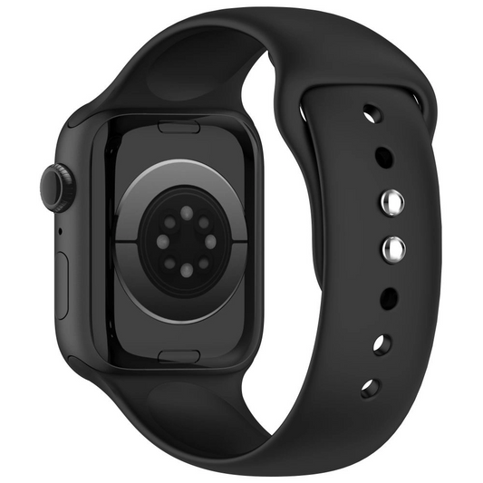 Tech-Protect silikoniranneke Apple Watch 49mm / 46mm / 45mm / 44mm -sarjoille, musta