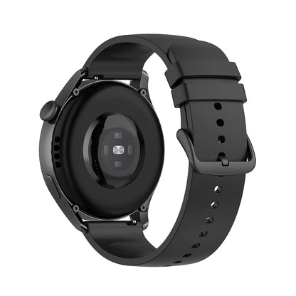 Techsuit W001 -ranneke Samsung Galaxy Watchille / Huawei Watch -sarjalle, Musta