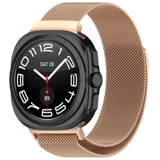 Techsuit W009 -ranneke Samsung Galaxy Watch Ultra -kelloon, ruusukulta.