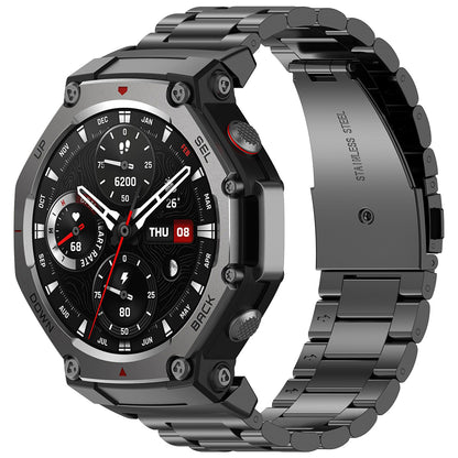 Techsuit W010 -ranneke Amazfit T-Rex 3:lle, Musta