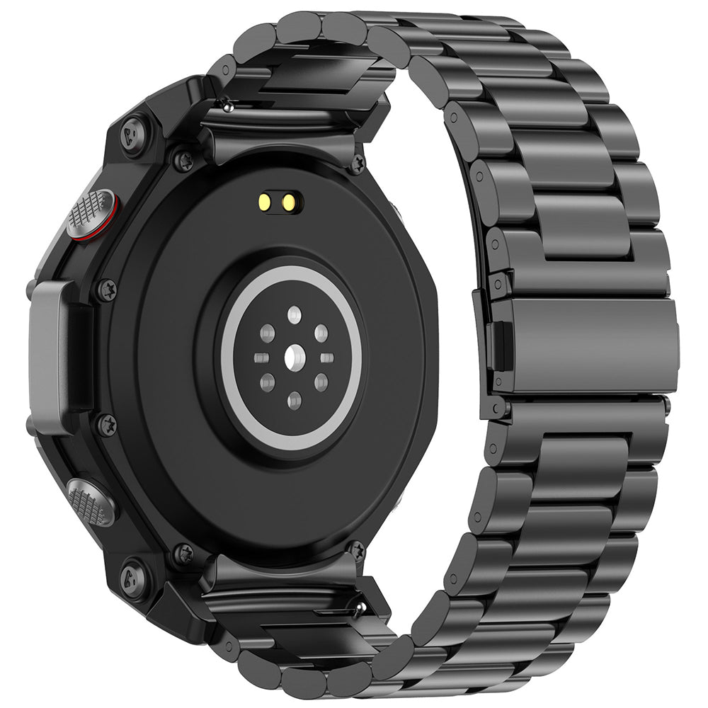 Techsuit W010 -ranneke Amazfit T-Rex 3:lle, Musta