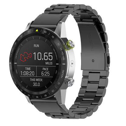 Techsuit W010 -ranneke Garmin Watch Fenix / Forerunner -sarjoille, 22mm, Musta