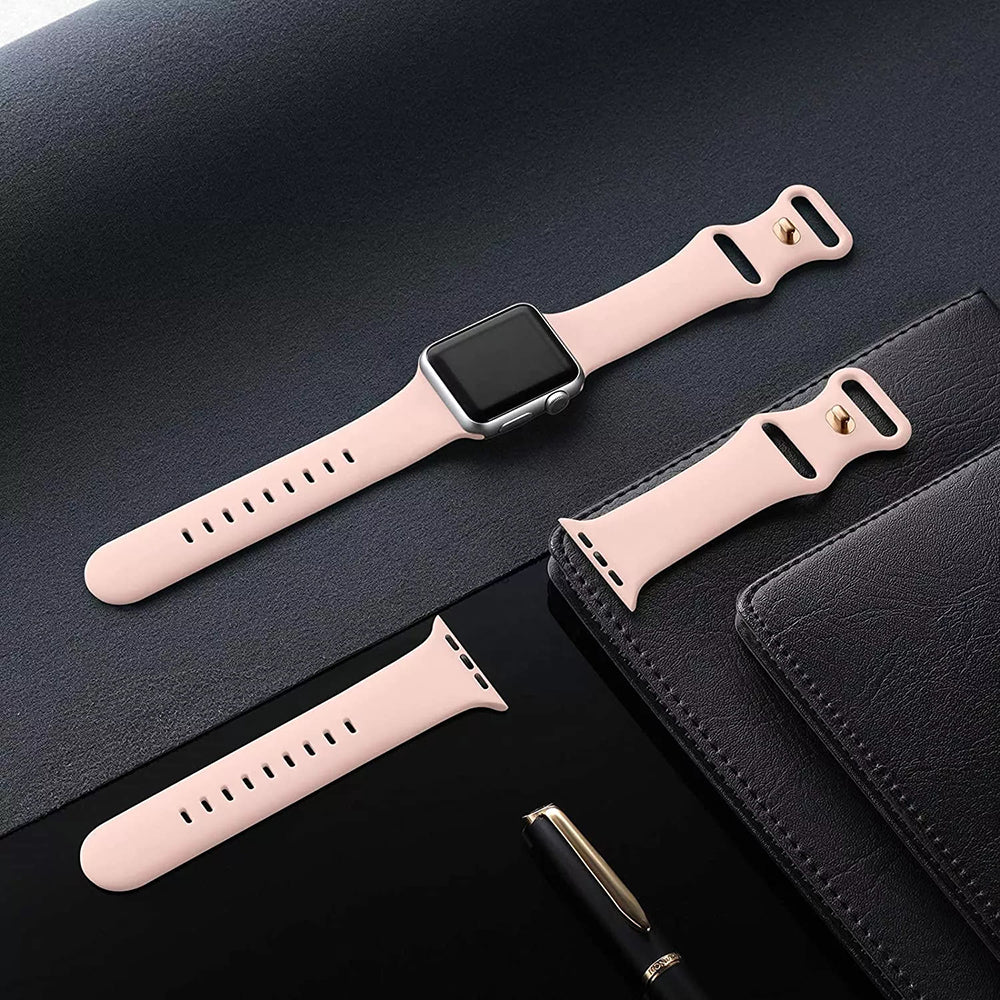 Techsuit W031 -ranneke Apple Watch 42mm / 41mm / 40mm / 38mm -sarjalle, Vaaleanpunainen