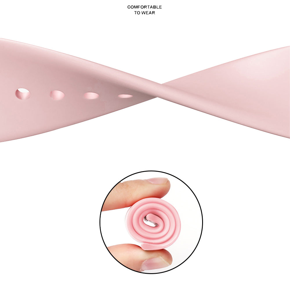 Techsuit W031 -ranneke Apple Watch 49mm / 46mm / 45mm / 44mm / 42mm -sarjoille, Vaaleanpunainen