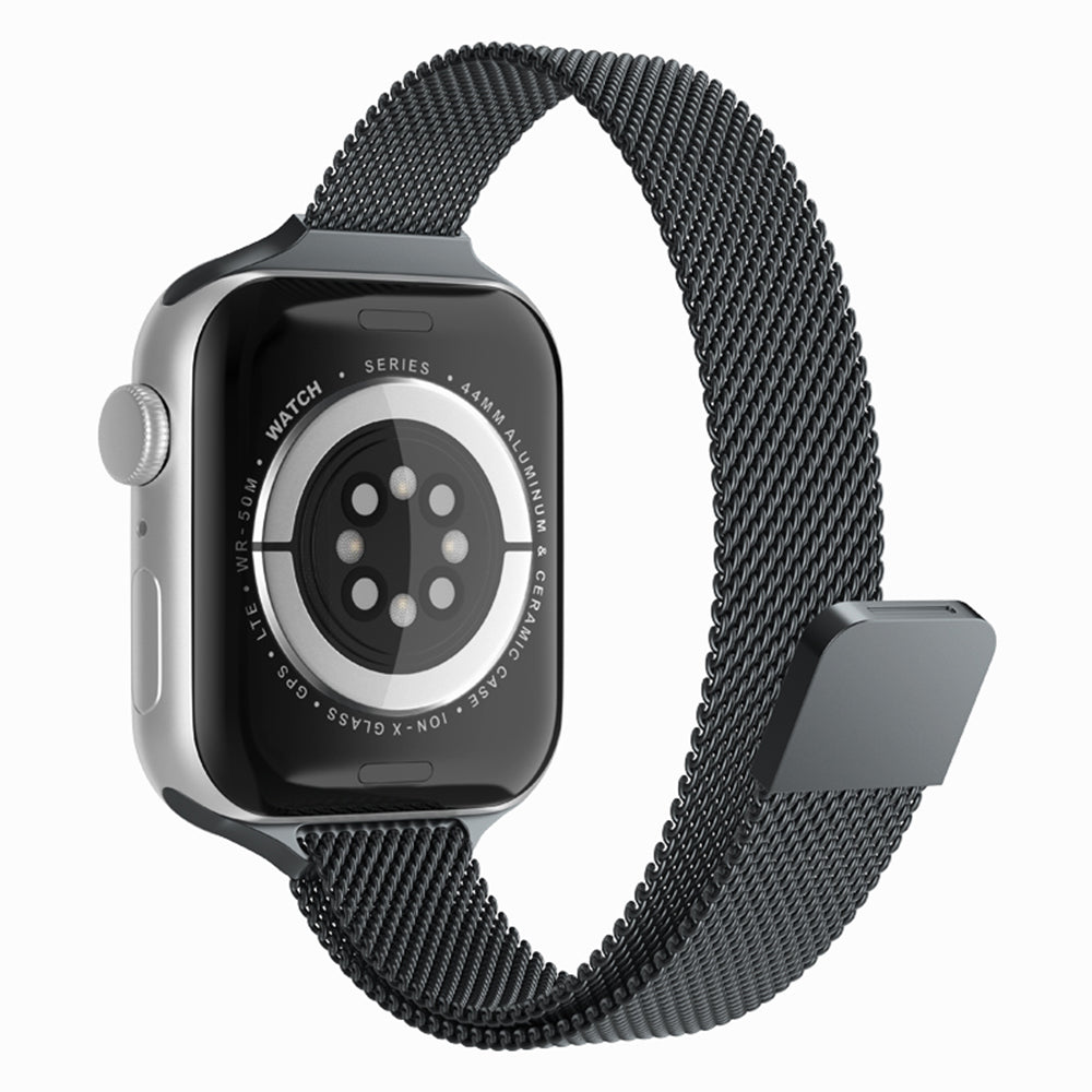 Techsuit W034 -ranneke Apple Watch 42mm / 41mm / 40mm / 38mm -sarjoille, Musta