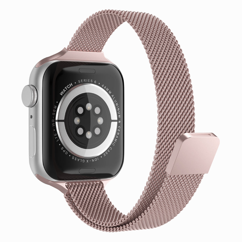 Techsuit W034 -ranneke Apple Watch 49mm / 46mm / 45mm / 44mm / 42mm -sarjoille, Pinkki