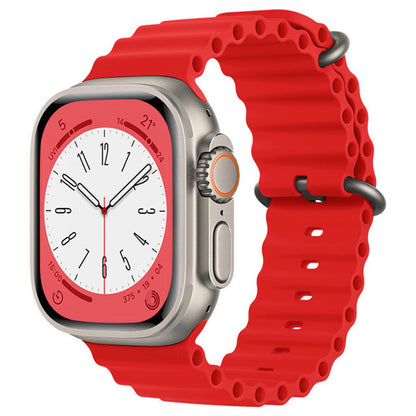 Techsuit W038 -ranneke Apple Watch 49mm / 46mm / 45mm / 44mm / 42mm -sarjoille, Punainen