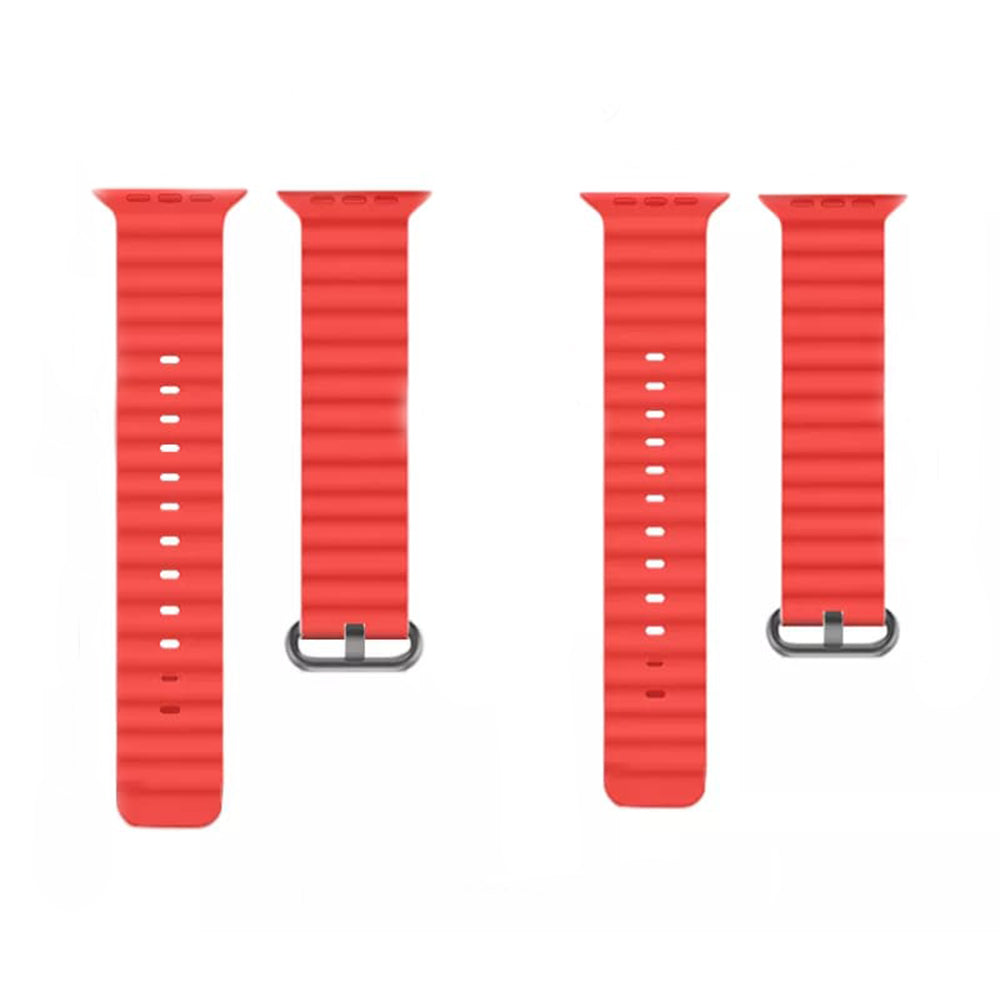 Techsuit W038 -ranneke Apple Watch 49mm / 46mm / 45mm / 44mm / 42mm -sarjoille, Punainen