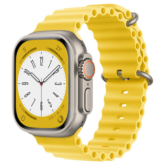 Techsuit W038 -ranneke Apple Watch 42mm / 41mm / 40mm / 38mm -sarjalle, Keltainen