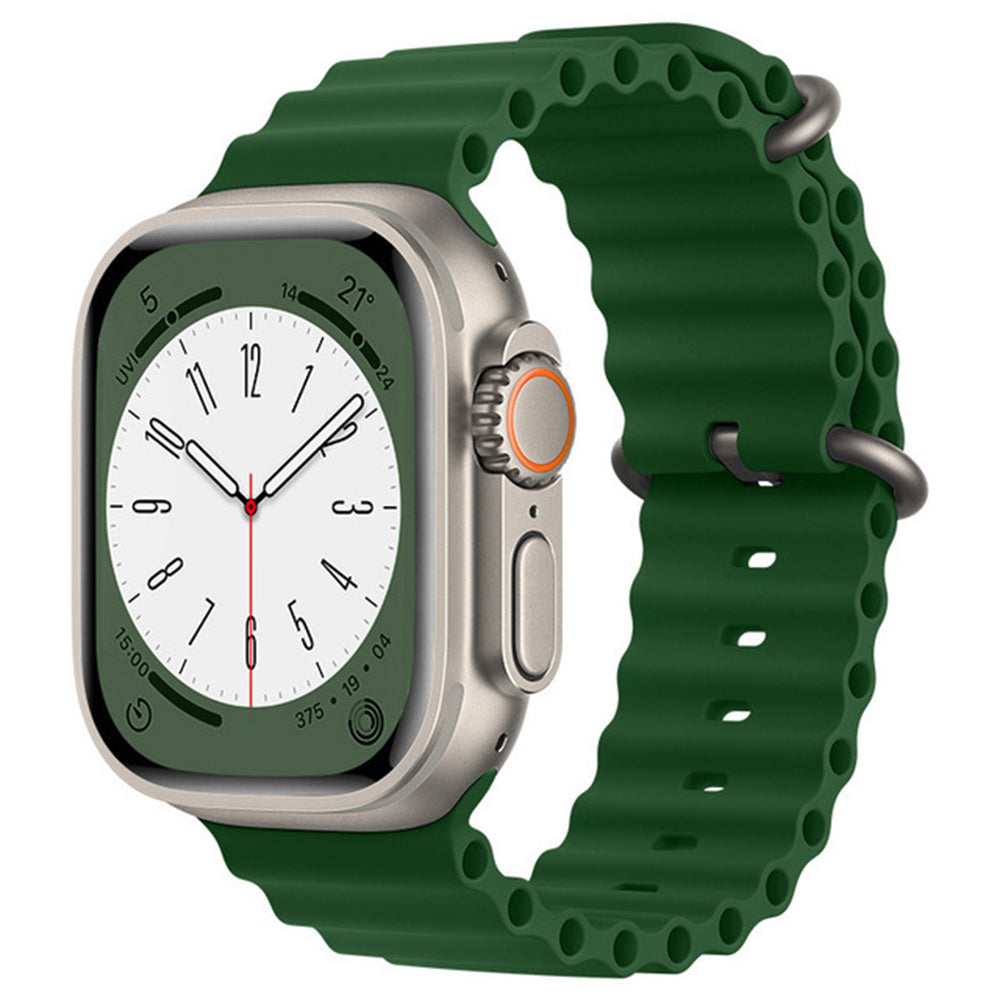 Techsuit W038 -ranneke Apple Watch 42mm / 41mm / 40mm / 38mm -sarjalle, Tummanvihreä