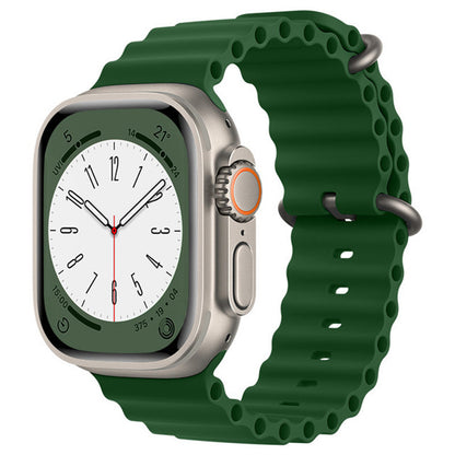 Techsuit W038 -ranneke Apple Watch 42mm / 41mm / 40mm / 38mm -sarjalle, Tummanvihreä