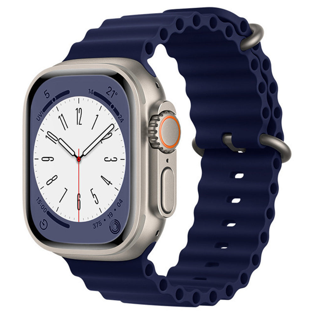 Techsuit W038 ranneke Apple Watch 49mm / 46mm / 45mm / 44mm / 42mm -sarjoille, laivastonsininen