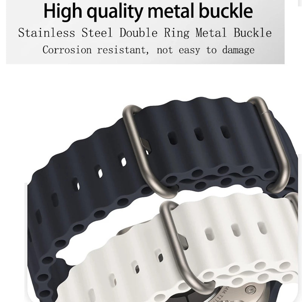 Techsuit W038 ranneke Apple Watch 49mm / 46mm / 45mm / 44mm / 42mm -sarjoille, laivastonsininen