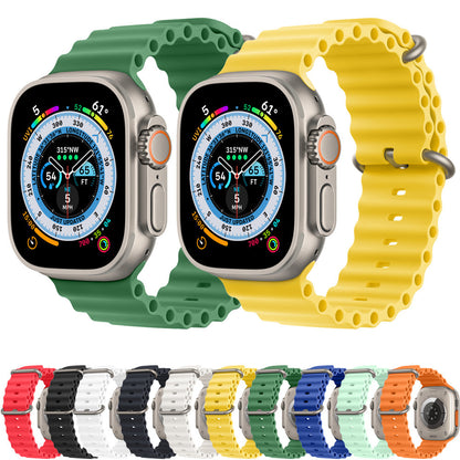 Techsuit W038 -ranneke Apple Watch 49mm / 46mm / 45mm / 44mm / 42mm -sarjoille, Vihreä
