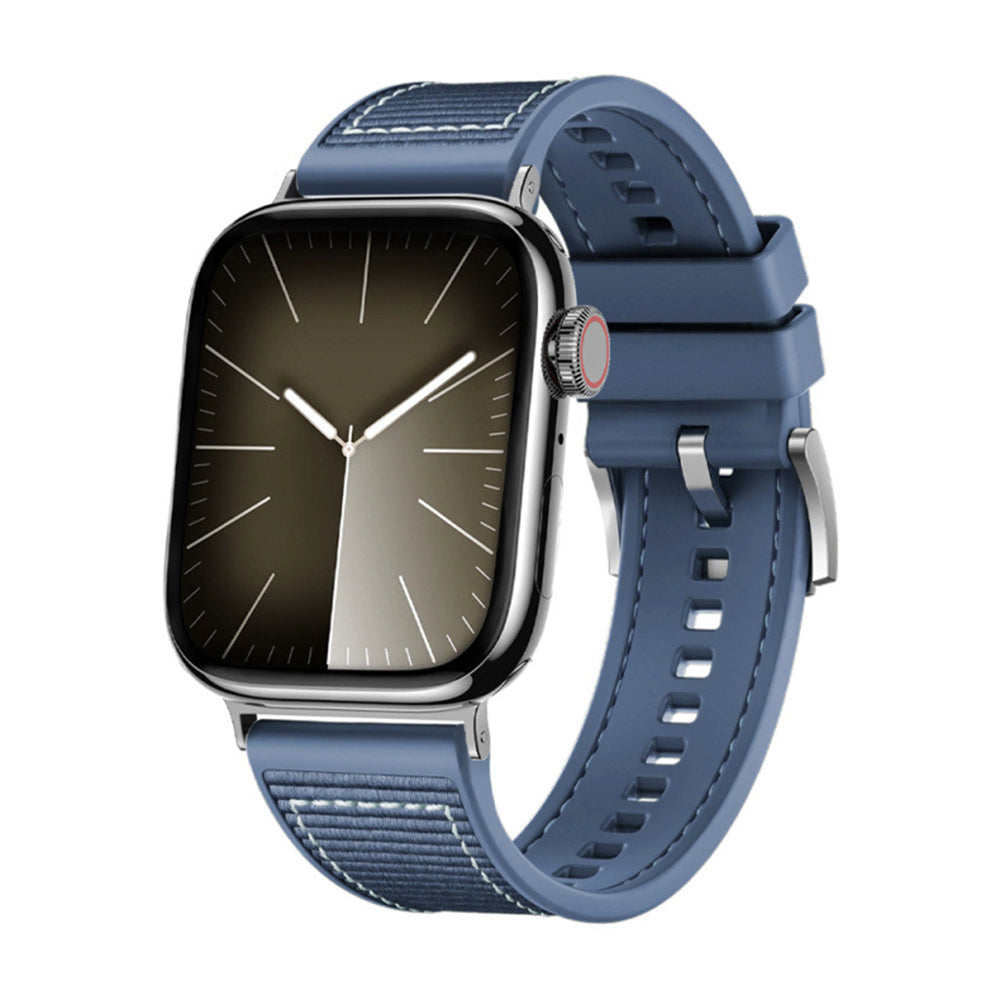Techsuit W051 -ranneke Apple Watch 49mm / 46mm / 45mm / 44mm / 42mm -sarjalle, Tummansininen