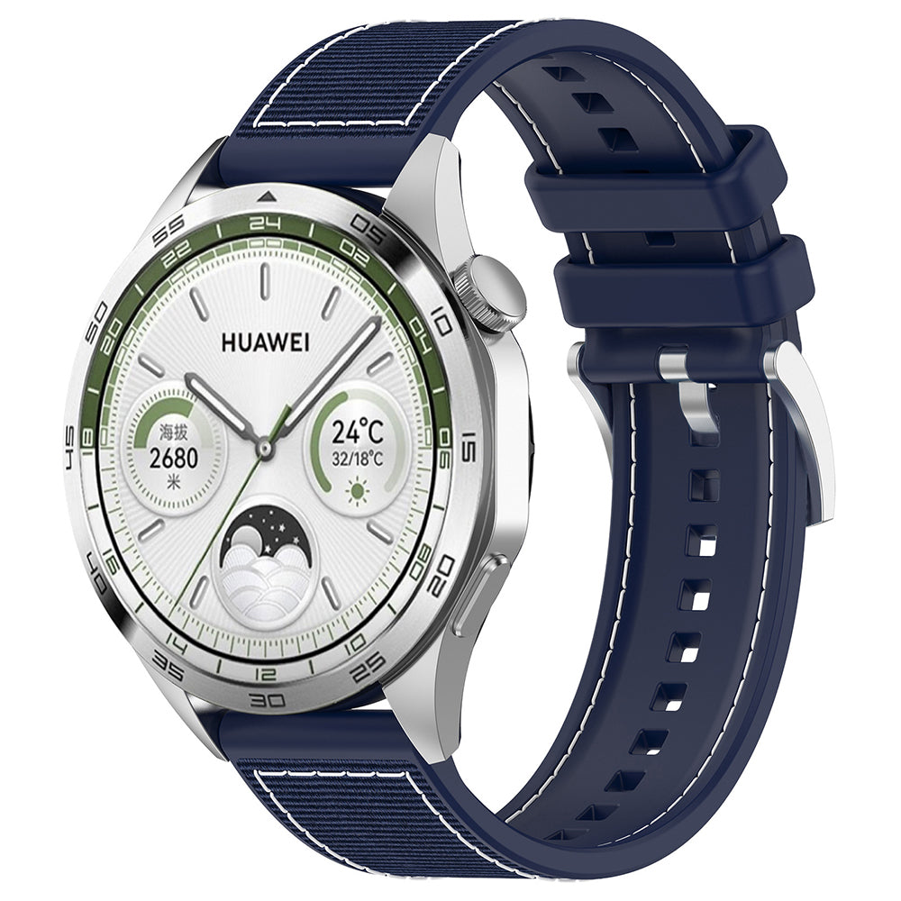 Techsuit W051 -ranneke Huawei Watch / Xiaomi Watch Series, 22mm, Tummansininen
