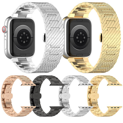 Techsuit W052 -ranneke Apple Watch 49mm / 46mm / 45mm / 44mm / 42mm -sarjalle, Kultainen