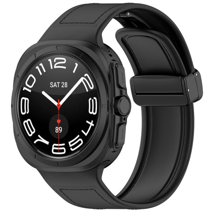 Techsuit W056 -ranneke Samsung Galaxy Watch Ultra -kelloon, Musta
