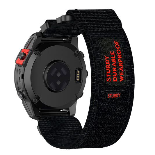 Techsuit W057 -ranneke Garmin Watch Fenix / Forerunner -sarjoille, 22mm, Musta