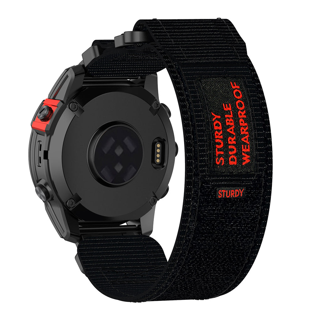 Techsuit W057 -ranneke Garmin Watch Fenix Series -kelloille, 26mm, Musta