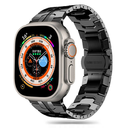 Techsuit W063 -ranneke Apple Watch 49mm / 46mm / 45mm / 44mm / 42mm -sarjoille, Musta