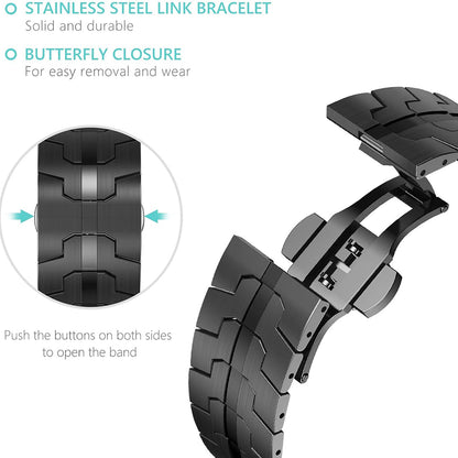 Techsuit W063 -ranneke Apple Watch 49mm / 46mm / 45mm / 44mm / 42mm -sarjoille, Musta