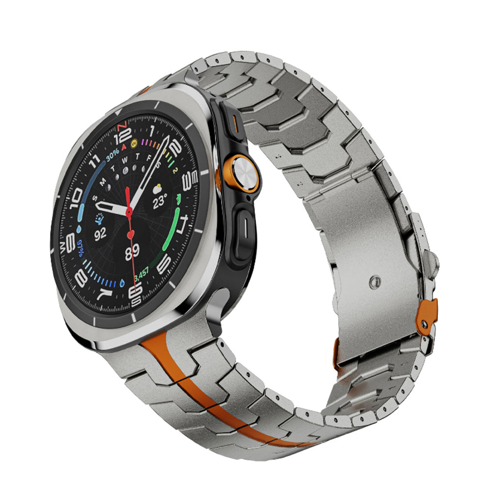 Techsuit W063 -ranneke Samsung Galaxy Watch Ultra -kelloon, Oranssi