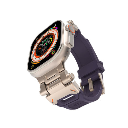 Techsuit W064 -ranneke Apple Watch 49mm / 46mm / 45mm / 44mm / 42mm -sarjoille, Hopeanvioletti