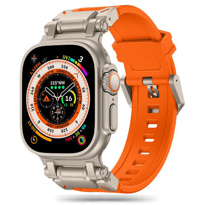 Techsuit W064 -ranneke Apple Watch 49mm / 46mm / 45mm / 44mm / 42mm -sarjoille, Hopeanoranssi