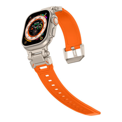 Techsuit W064 -ranneke Apple Watch 49mm / 46mm / 45mm / 44mm / 42mm -sarjoille, Hopeanoranssi