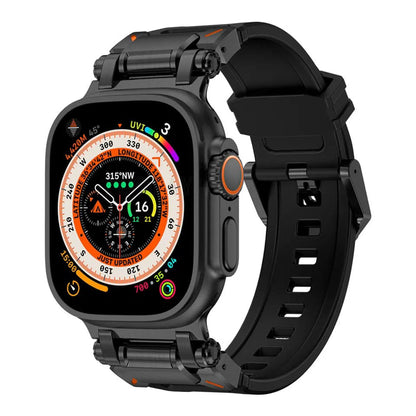 Techsuit W064 ranneke Apple Watch 49mm / 46mm / 45mm / 44mm / 42mm sarjoille, musta