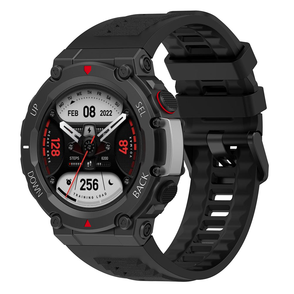 Techsuit W067 -ranneke Amazfit T-Rex 2:lle, Musta