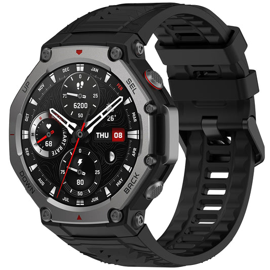 Techsuit W067 -ranneke Amazfit T-Rex 3:lle, Musta