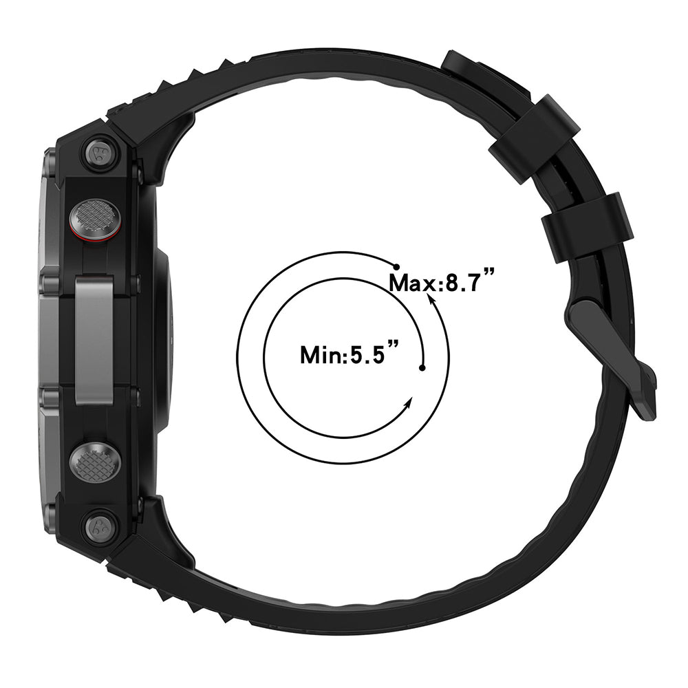 Techsuit W067 -ranneke Amazfit T-Rex 3:lle, Musta