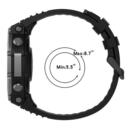 Techsuit W067 -ranneke Amazfit T-Rex 3:lle, Musta