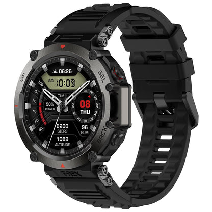 Techsuit W067 -ranneke Amazfit T-Rex Ultra -kelloon, Musta