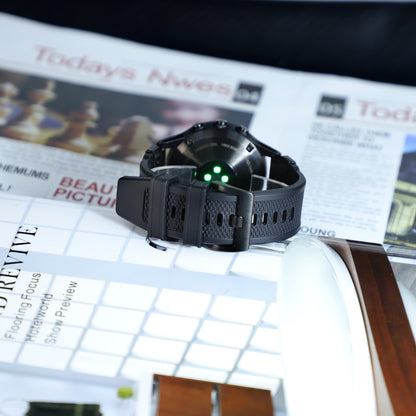 Techsuit W068 -ranneke Garmin Watch Fenix Series -kelloille, 26mm, mustavihreä.