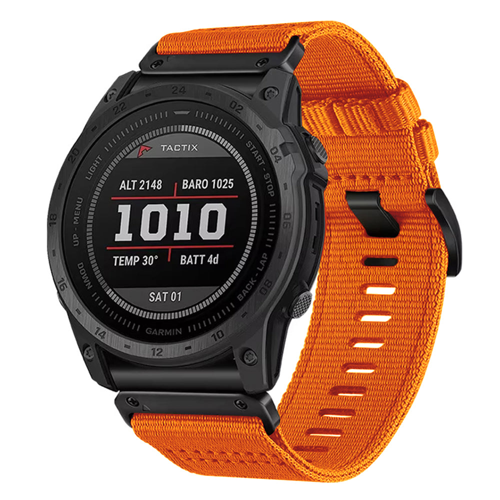 Techsuit W070 -ranneke Garmin Instinct / Approach / Fenix -kellomallistolle, 20mm, oranssi