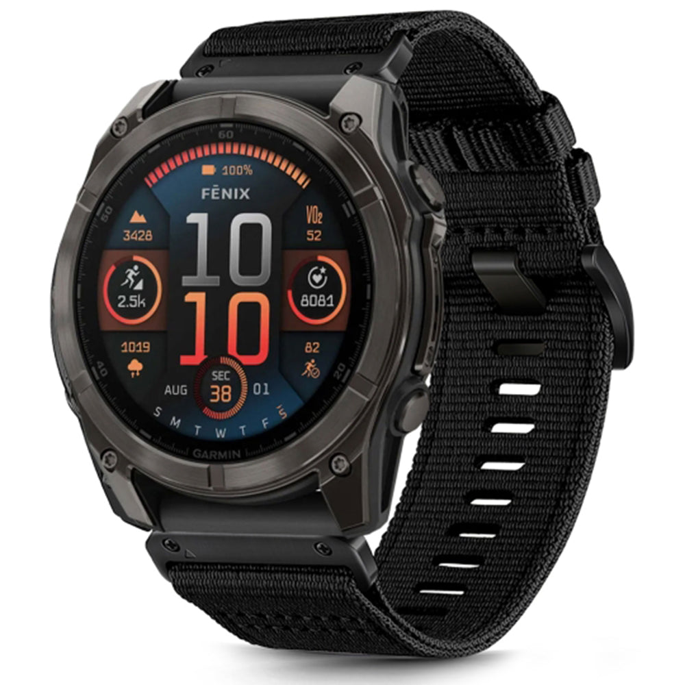 Techsuit W070 -ranneke Garmin Watch Fenix / Forerunner / Approach -sarjoille, 22mm, Musta