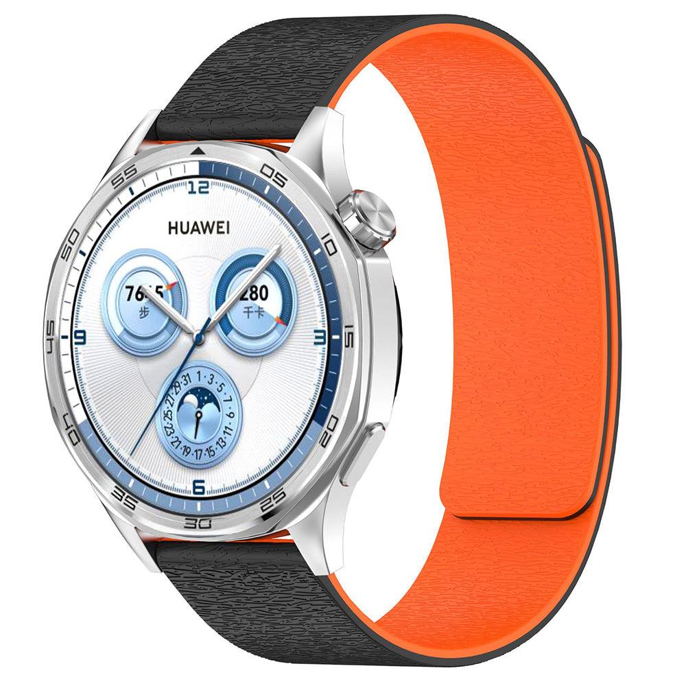 Techsuit W074 -ranneke Samsung Galaxy Watch Series -kelloille, 22mm, musta-oranssi