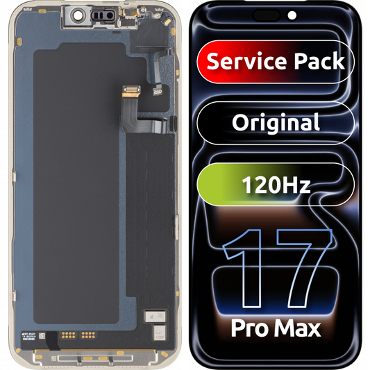 Apple iPhone 17 Pro Max -näyttö kosketusnäytöllä, kehyksellä, musta, Service Pack 661-56050