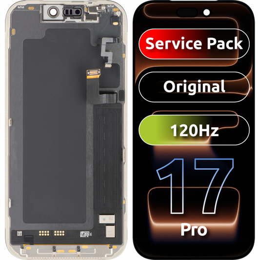Apple iPhone 17 Pro -näyttö kosketusnäytöllä, kehyksellä, musta, Service Pack 661-56125
