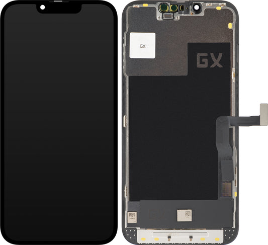 Kosketusnäyttö GX Apple iPhone 13 Pro:lle, kehyksellä, OLED IC siirrettävä versio, musta