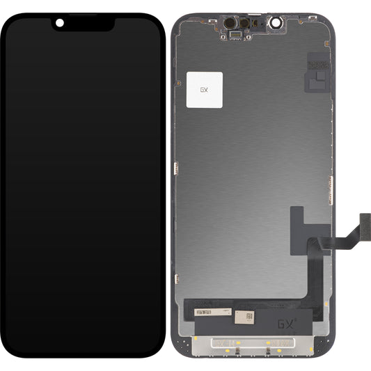 Kosketusnäyttö GX Apple iPhone 14:lle, kehyksellä, OLED-versio, musta
