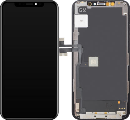 Kosketusnäyttö GX Apple iPhone 11 Pro:lle, kehyksellä, OLED IC siirrettävä versio, musta