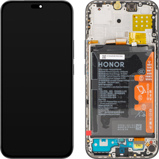 Honor X8c -näyttö kosketusnäytöllä, kehyksellä ja akulla, Musta (Midnight Black), Service Pack 0235AMXP