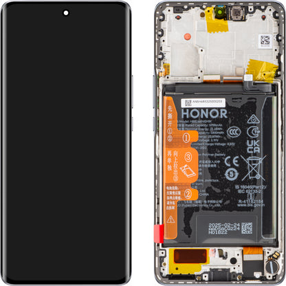 Honor Magic6 Lite / X50 kosketusnäyttö, kehys ja akku, hopea, Service Pack 0235AGJH