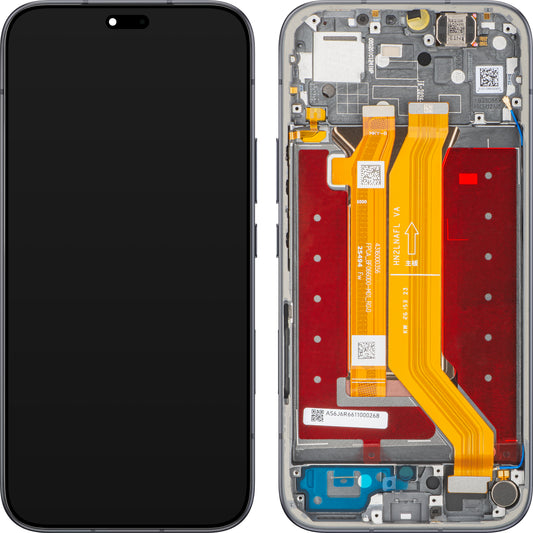 Honor 600e / 600 Lite kosketusnäyttö, kehys, musta (Velvet Black), Service Pack 0235ASUL