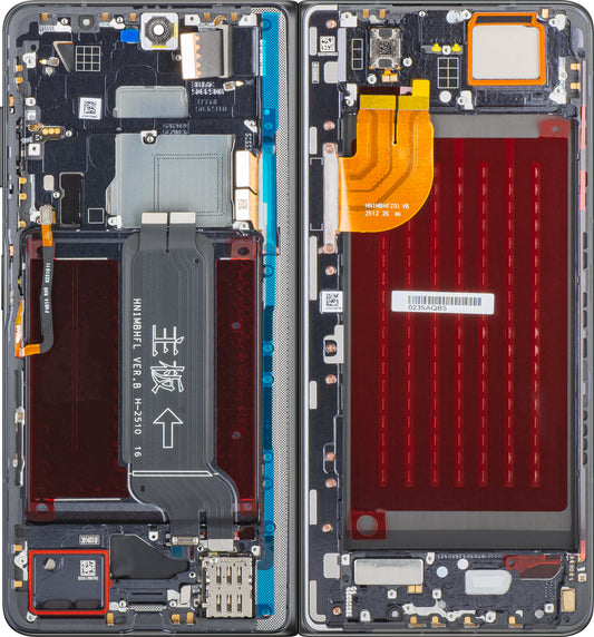 Honor Magic V5 -näyttö kosketusnäytöllä, kehyksellä, sisäosalla, musta, Service Pack 0235AQBS